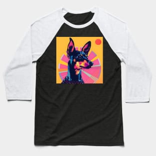 Manchester Terrier in 80's Baseball T-Shirt